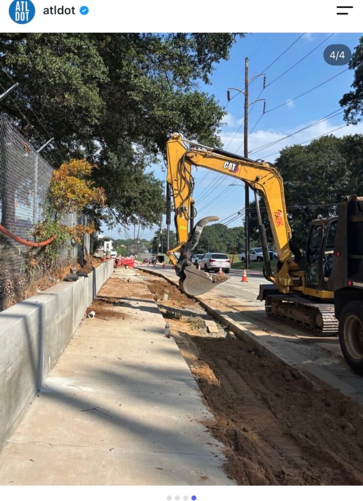 Howell mill sidewalk repair progress